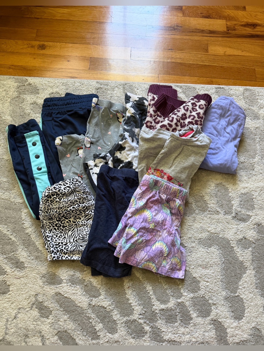 Girls Size 7-8 Clothing Bundle: Pants, Shorts, Long Sleeves